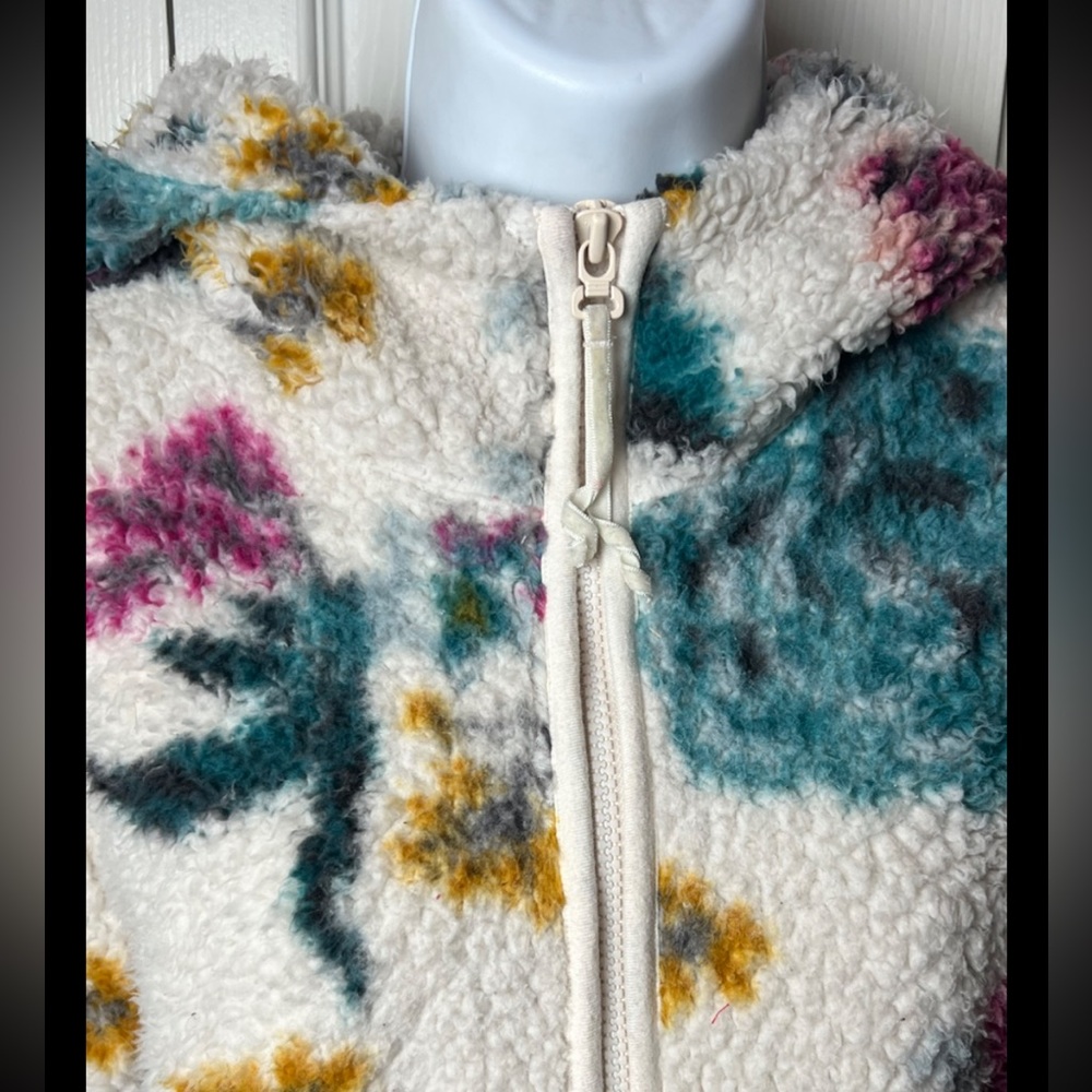 SATURDAY SUNDAY Anthropologie Fleece Floral Boho Hoodie XS - Picture 4 of 11